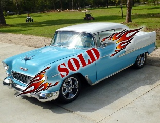 Left 1955 Chevrolet Bel Air Custom