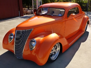 Left front 1937 Ford Custom Coupe